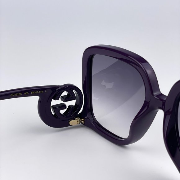 Gucci GG1326S 003 Sunglasses Violet Grey Gradient Oversized Square Women - Picture 12 of 14